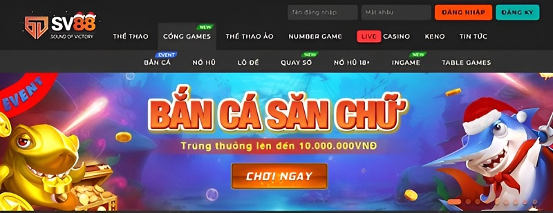 Các ưu đãi hấp dẫn tại sảnh Bắn Cá SV88